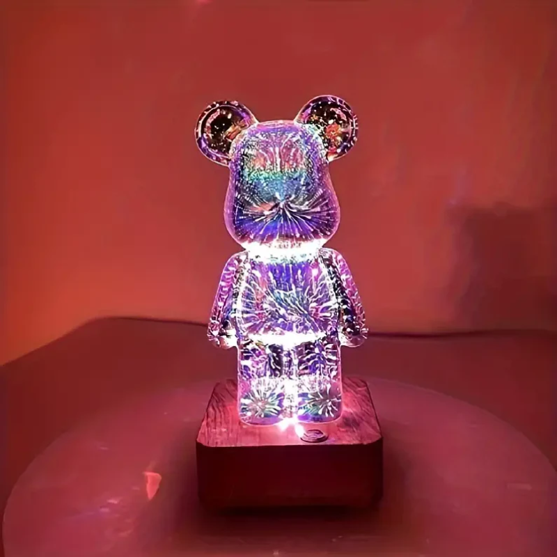 Bearylo - Table Decoration - Lampe décorative en forme d'ours avec effet 3D lumineux